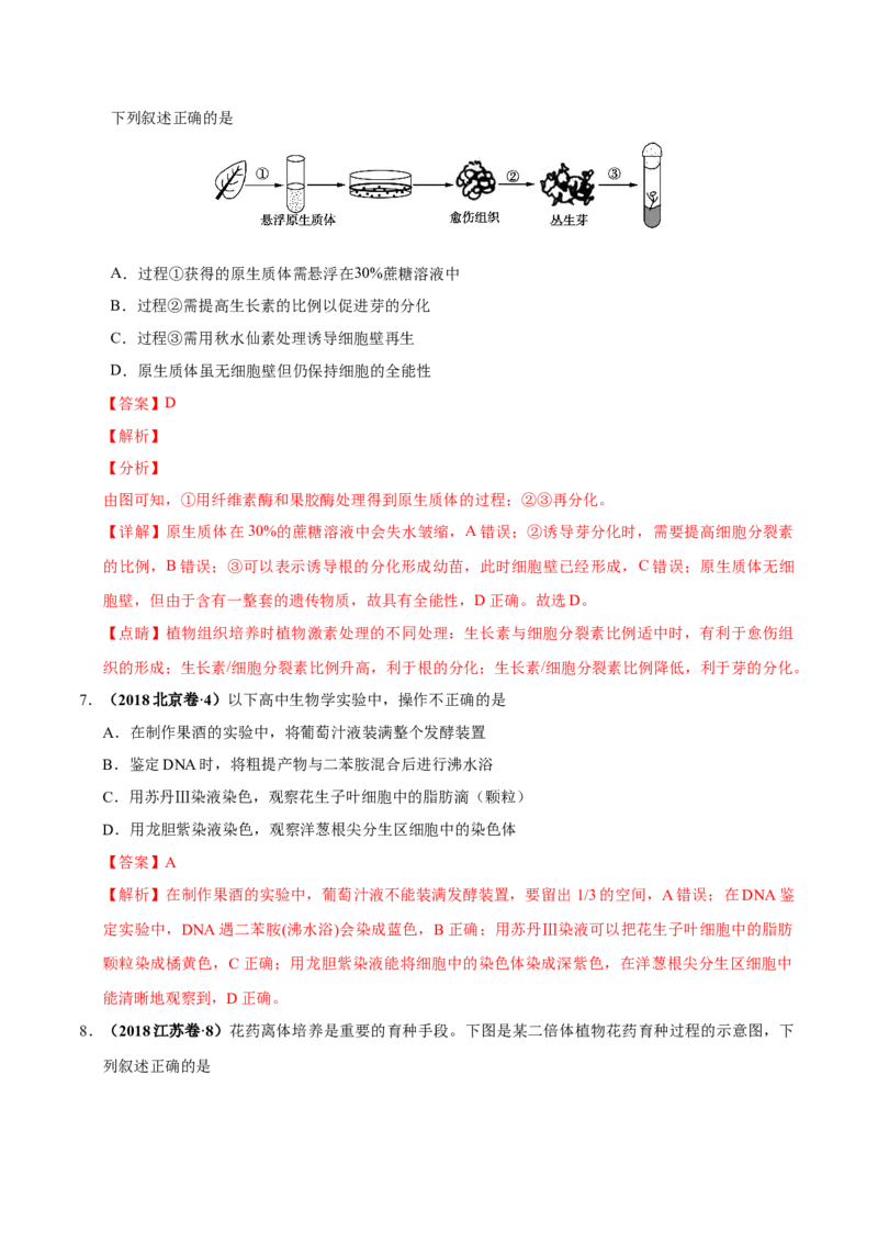 第十四单元生物技术实践（作业）_新高考复习资料_2022年新高考复习资料_2022届一轮复习讲练结合7.13更新_系列一_第十四单元生物技术实践
