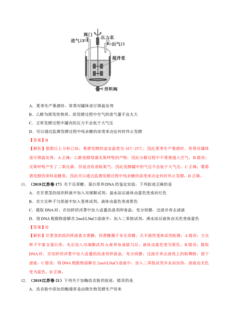 第十四单元生物技术实践（作业）_新高考复习资料_2022年新高考复习资料_2022届一轮复习讲练结合7.13更新_系列一_第十四单元生物技术实践