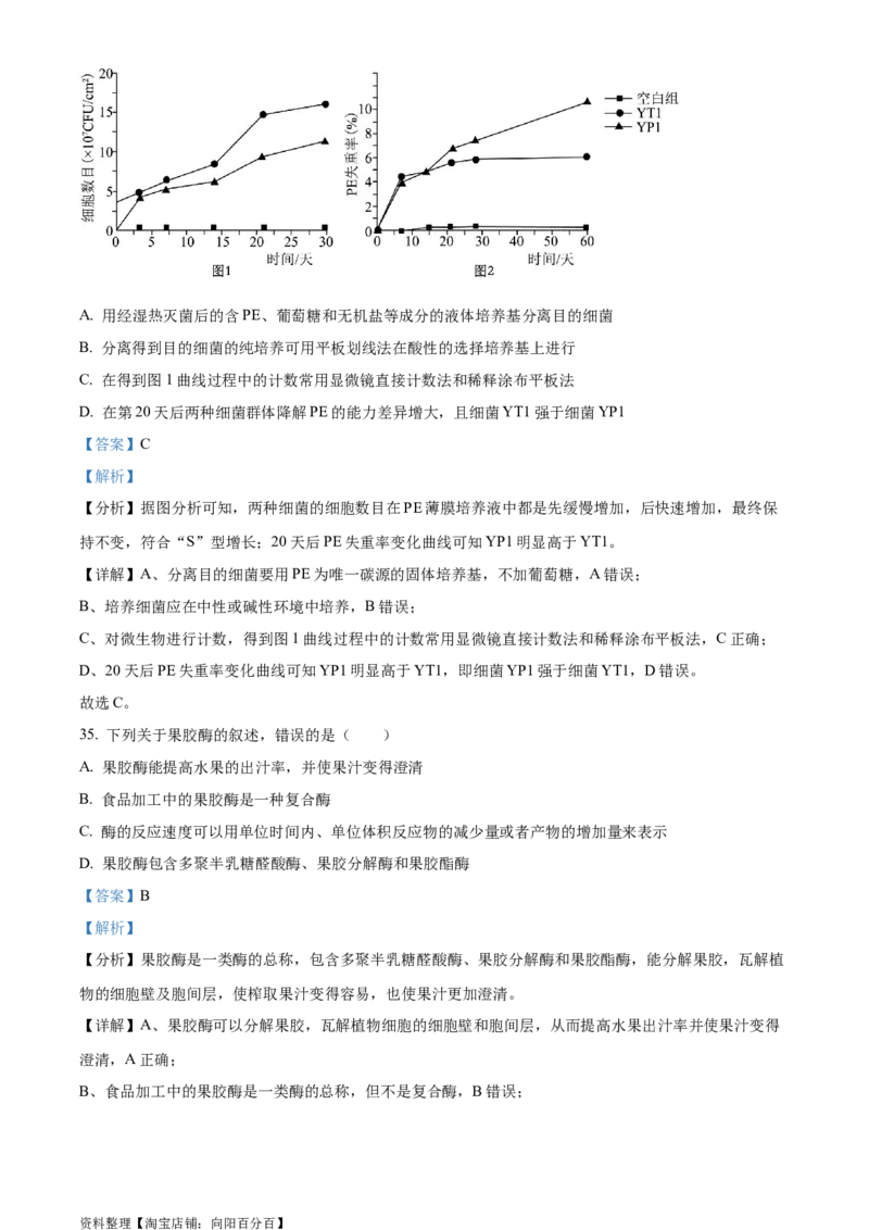 精品解析：2024届四川省成都市七中高三零诊模拟考试生物试题（解析版）_生物高考模拟题_老高考_2024年_精品解析：2024届四川省成都市七中高三零诊模拟考试生物试题