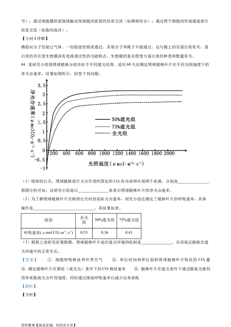 精品解析：2024届四川省成都市七中高三零诊模拟考试生物试题（解析版）_生物高考模拟题_老高考_2024年_精品解析：2024届四川省成都市七中高三零诊模拟考试生物试题