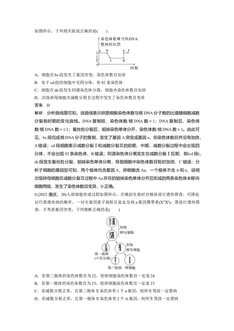 第四单元　专题突破4　减数分裂与可遗传变异的关系_2025年新高考资料_一轮复习_2025大一轮复习讲义+课件（完结）_2025大一轮复习讲义生物教师用书Word版文档整书