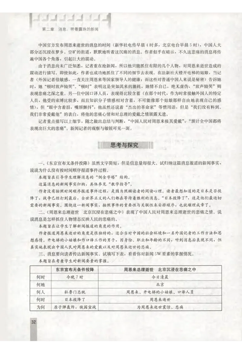 语文选修新闻阅读与实践教师用书_电子课本_高中教学用书_人教版