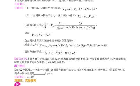 阿基米德原理（基础）知识讲解_初物_1初中物理_4初二物理人教版知识导学
