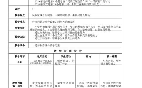 专题04民族团结与祖国统一（教学设计）-2020年中考历史一轮复习学历案+课件+教学设计+测试+背诵清单（部编版）_8历史中考复习_2023年中考复习资料_一轮复习