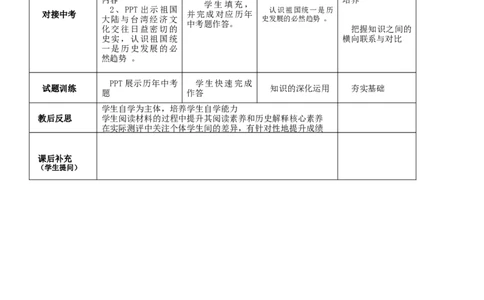 专题04民族团结与祖国统一（教学设计）-2020年中考历史一轮复习学历案+课件+教学设计+测试+背诵清单（部编版）_8历史中考复习_2023年中考复习资料_一轮复习