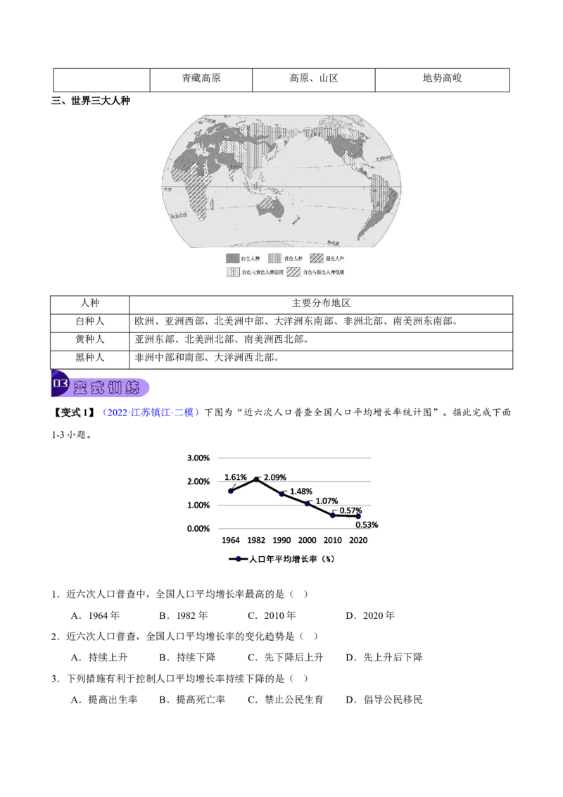 专题05居民与聚落-2023年中考地理总复习真题探究与变式训练（全国通用）（解析版）_7地理中考复习_2023年中考复习资料_专项复习_2023年中考地理总复习真题探究与变式训练（全国通用）