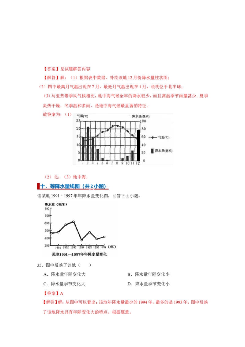专题06降水与气候（word）2025-2026学年初中地理人教版2024一轮复习学案知识点+习题（解析版）_7地理中考复习_2026年中考复习（更新中）_2026中考地理一轮考点复习学案+配套课件_习题