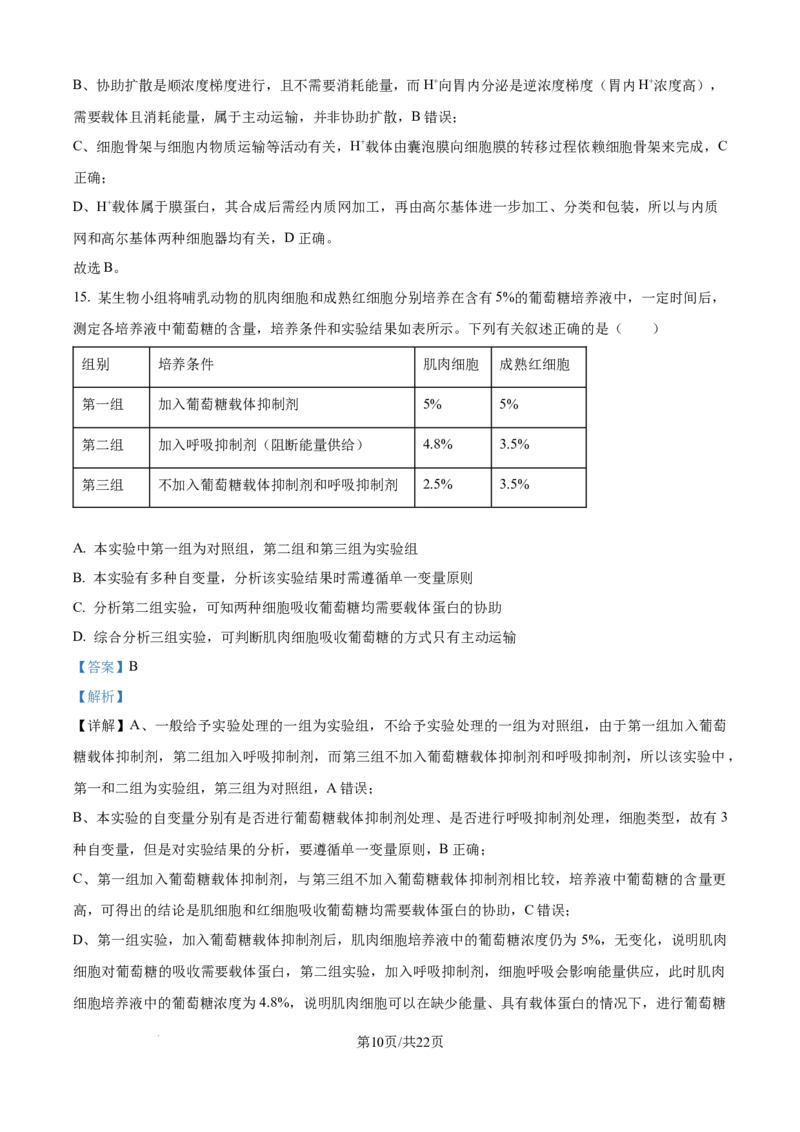 精品解析：山东省聊城市2025-2026学年高一上学期11月期中生物试题（解析版）_2025年12月高一试卷_251211山东省聊城市2025-2026学年高一上学期11月期中（全）