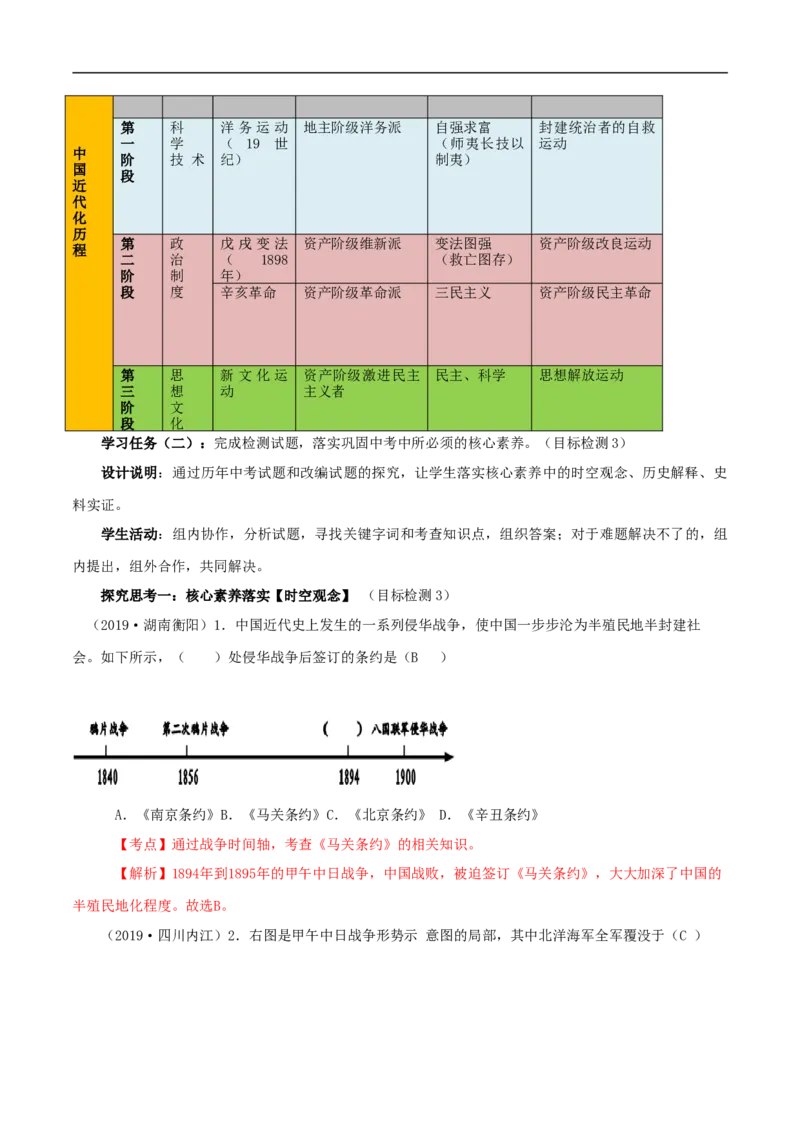 专题02近代化的早期探索与民族危机的加剧（学历案）-2020年中考历史一轮复习学历案+课件+教学设计+测试+背诵清单（部编版）_8历史中考复习_2023年中考复习资料_一轮复习