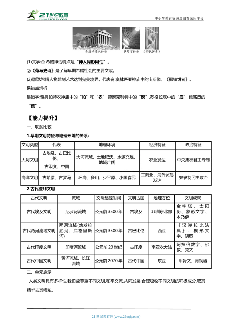 25第二十五单元古代亚非欧文明(第1-6课)中考历史总复习讲练学案（含解析）_8历史中考复习_2023年中考复习资料_专项复习_备考2023中考历史总复习讲练学案（含解析）