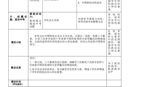 专题03中国特色社会主义道路（教学设计）-2020年中考历史一轮复习学历案+课件+教学设计+测试+背诵清单（部编版）_8历史中考复习_2023年中考复习资料_一轮复习