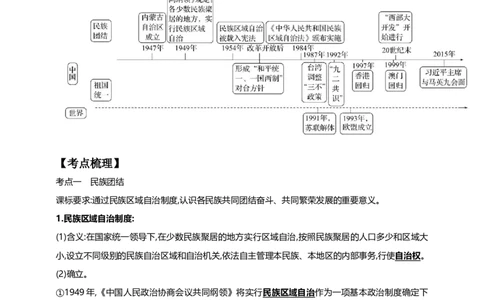 23第二十三单元民族团结与祖国统一(第12-14课)中考历史总复习讲练学案（含解析）_8历史中考复习_2023年中考复习资料_专项复习_备考2023中考历史总复习讲练学案（含解析）