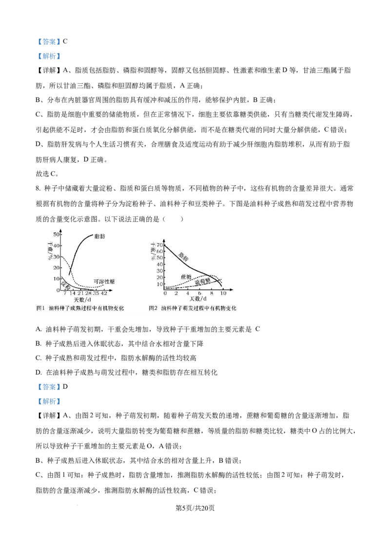 精品解析：四川省内江市第一中学2025-2026学年高一上学期期中考试生物试题（解析版）_2025年12月高一试卷_251203四川省内江市第一中学2025-2026学年高一上学期期中考试