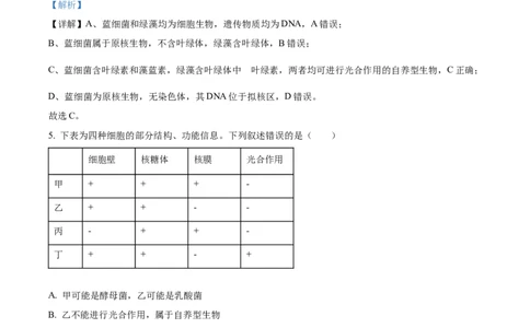 精品解析：四川省内江市第一中学2025-2026学年高一上学期期中考试生物试题（解析版）_2025年12月高一试卷_251203四川省内江市第一中学2025-2026学年高一上学期期中考试