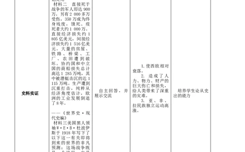 专题01第一次世界大战和战后初期的世界（教学设计）-2020年中考历史一轮复习学历案+课件+教学设计+测试+背诵清单（部编版）_8历史中考复习_2023年中考复习资料_一轮复习