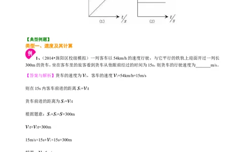 运动的快慢（提高）知识讲解_初物_1初中物理_北京四中内部教案初二物理_运动的快慢(提高)