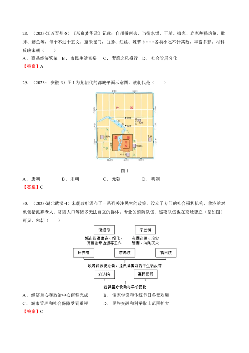 专题03+中古03：隋唐时期到宋元时期-大单元复习2024年中考历史一轮复习必考知识梳理与考法点拨（部编版）++_8历史中考复习_2024年中考复习资料_一轮复习资料