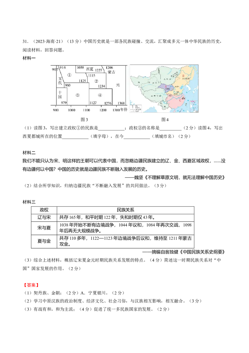 专题03+中古03：隋唐时期到宋元时期-大单元复习2024年中考历史一轮复习必考知识梳理与考法点拨（部编版）++_8历史中考复习_2024年中考复习资料_一轮复习资料