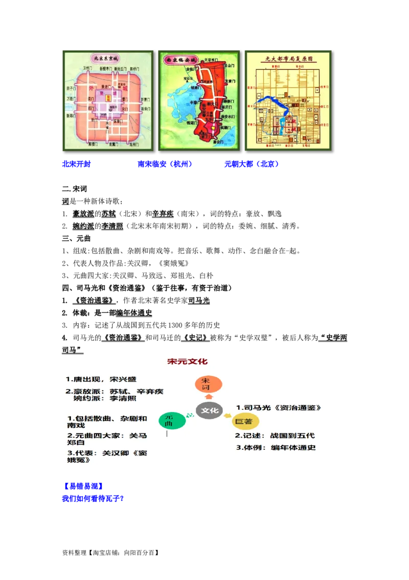 七年级历史下册-背诵秘笈2024年中考历史复习6册教材常考知识点集锦（部编版）_8历史中考复习_2024年中考复习资料_专项复习资料