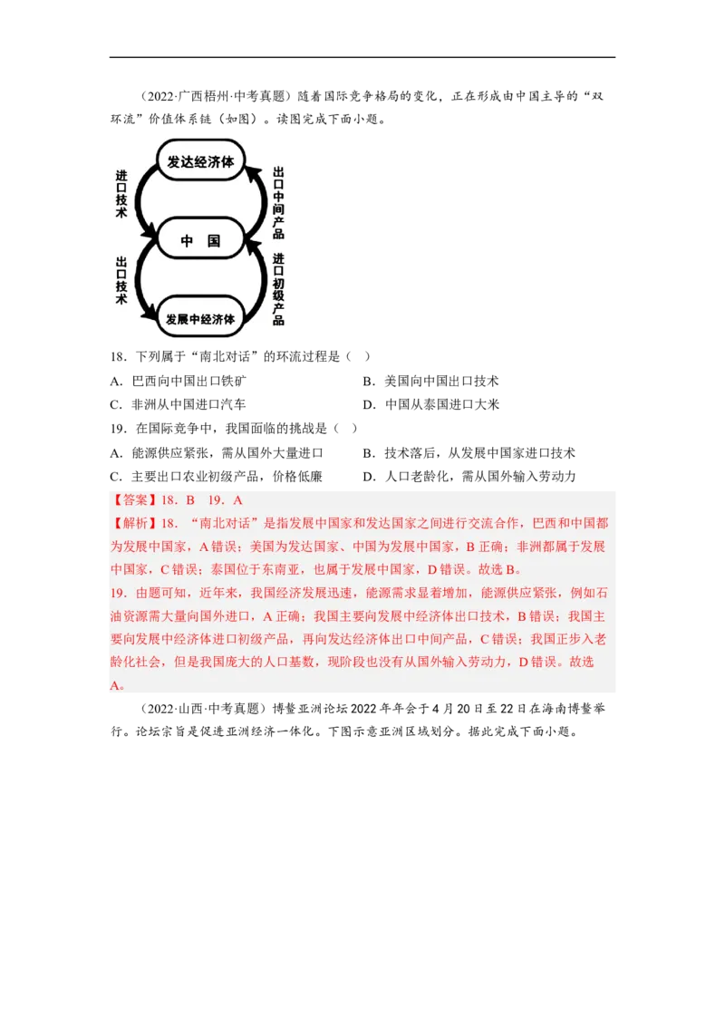 专题05居民与文化、发展与合作（讲义）（解析版）-2023年中考地理一轮复习讲练测_7地理中考复习_2023年中考复习资料_一轮复习_2023年中考地理一轮复习讲练测
