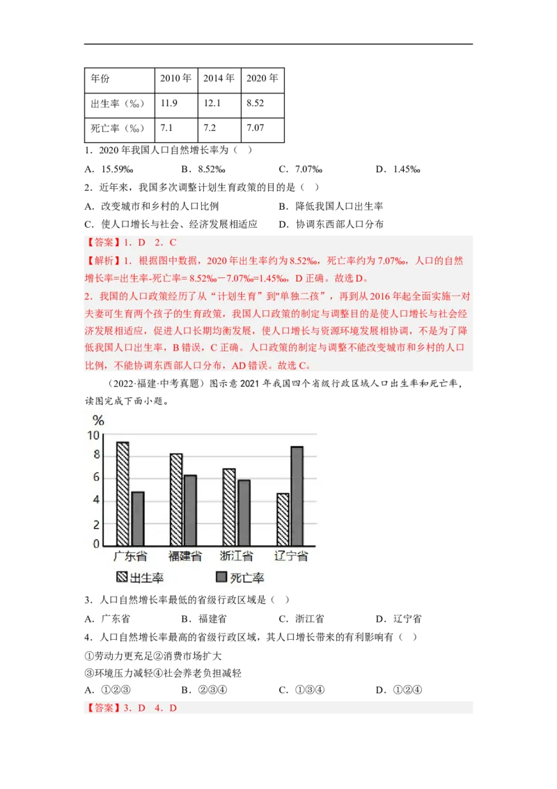专题05居民与文化、发展与合作（讲义）（解析版）-2023年中考地理一轮复习讲练测_7地理中考复习_2023年中考复习资料_一轮复习_2023年中考地理一轮复习讲练测