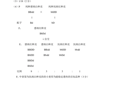 答案_2025年04月试卷_0413重庆市七校联考2024-2025学年高一下学期第一次月考_重庆市七校联考2024-2025学年高一下学期第一次月考生物试题