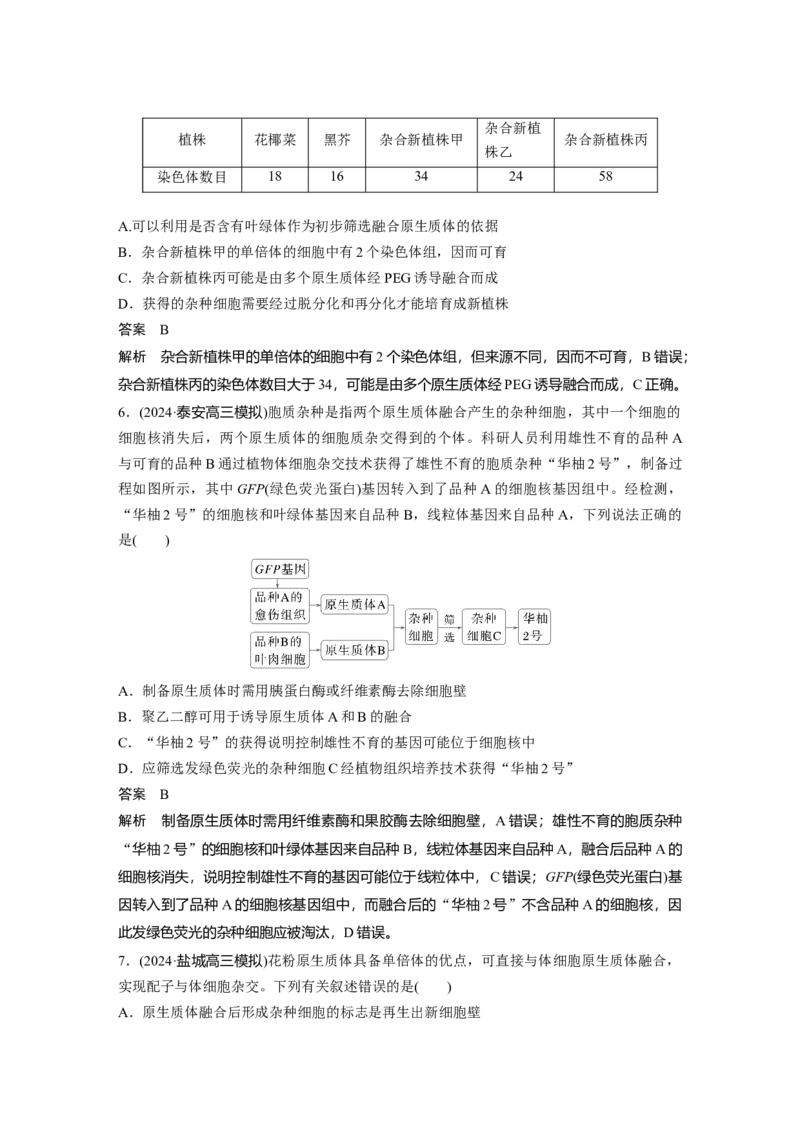 第十单元　第58课时　植物细胞工程_2025年新高考资料_一轮复习_2025大一轮复习讲义+课件（完结）_2025大一轮复习讲义生物教师用书Word版文档整书_配套Word版文档第七~十单元