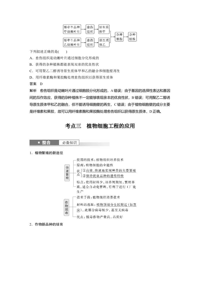 第十单元　第58课时　植物细胞工程_2025年新高考资料_一轮复习_2025大一轮复习讲义+课件（完结）_2025大一轮复习讲义生物教师用书Word版文档整书_配套Word版文档第七~十单元
