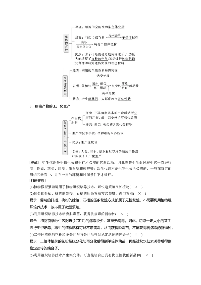 第十单元　第58课时　植物细胞工程_2025年新高考资料_一轮复习_2025大一轮复习讲义+课件（完结）_2025大一轮复习讲义生物教师用书Word版文档整书_配套Word版文档第七~十单元