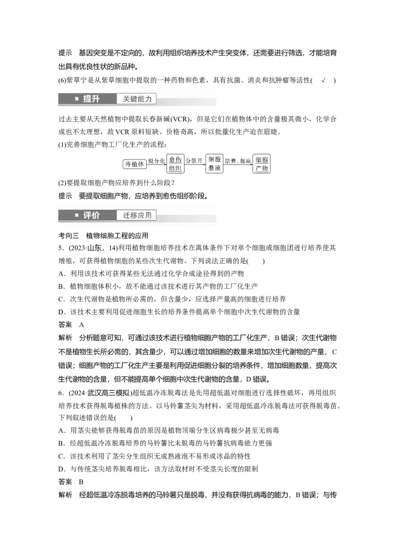 第十单元　第58课时　植物细胞工程_2025年新高考资料_一轮复习_2025大一轮复习讲义+课件（完结）_2025大一轮复习讲义生物教师用书Word版文档整书_配套Word版文档第七~十单元