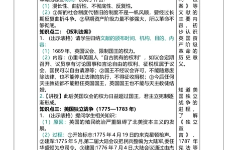 27资本主义制度的初步确立（教案）_8历史中考复习_2026年中考复习（更新中）_2026中考历史一轮复习课件+教案+单元测试卷_教案