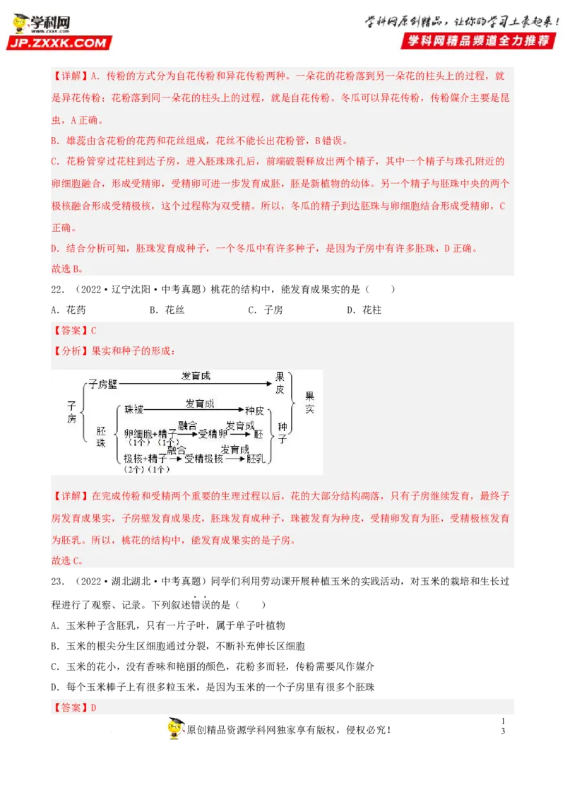 专题04生物圈中的绿色植物（习题帮）（解析版）_6生物中考复习_2023年中考复习资料_一轮复习_备战2023年中考生物一轮复习考点帮（全国通用）288506454