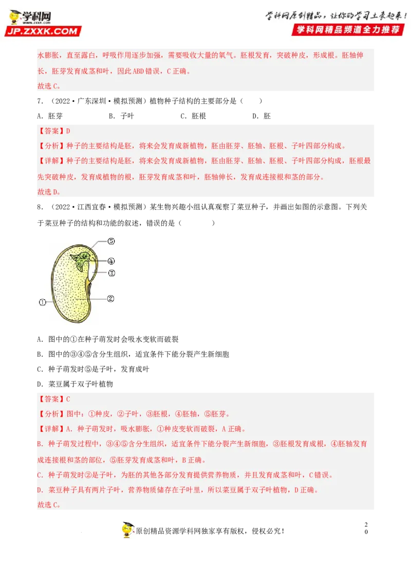 专题04生物圈中的绿色植物（习题帮）（解析版）_6生物中考复习_2023年中考复习资料_一轮复习_备战2023年中考生物一轮复习考点帮（全国通用）288506454