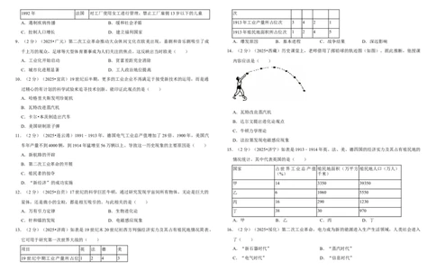 30：第二次工业革命和近代科学文化（单元测试卷）_8历史中考复习_2026年中考复习（更新中）_2026中考历史一轮复习课件+教案+单元测试卷_单元测试