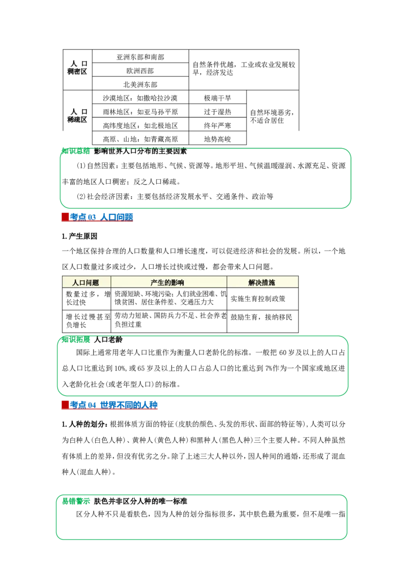 专题07居民与文化（word）2025-2026学年初中地理人教版2024一轮复习学案知识点+习题（原卷版）_7地理中考复习_2026年中考复习（更新中）_2026中考地理一轮考点复习学案+配套课件_习题