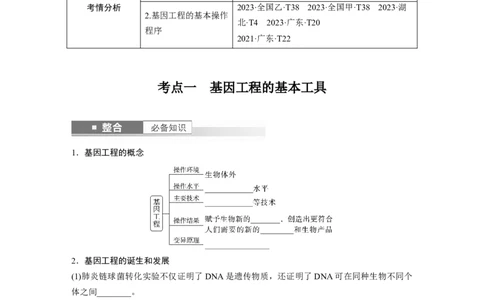 第十单元　第61课时　基因工程的基本工具和基本操作程序_2025年新高考资料_一轮复习_2025大一轮复习讲义+课件（完结）_2025大一轮复习讲义生物学生用书Word版文档整书
