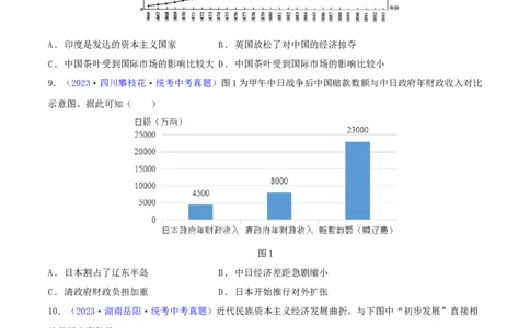 专题03数据表格类选择题（含答题技巧，题型专练100题）（原卷版）_8历史中考复习_2024年中考复习资料_二轮复习_2024年中考历史二轮热点题型归纳与变式演练