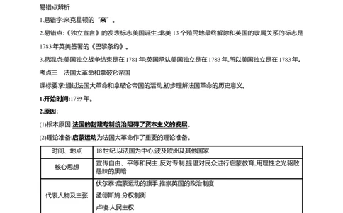 28第二十八单元资本主义制度的初步确立(第17-19课)中考历史总复习讲练学案（含解析）_8历史中考复习_2023年中考复习资料_专项复习_备考2023中考历史总复习讲练学案（含解析）