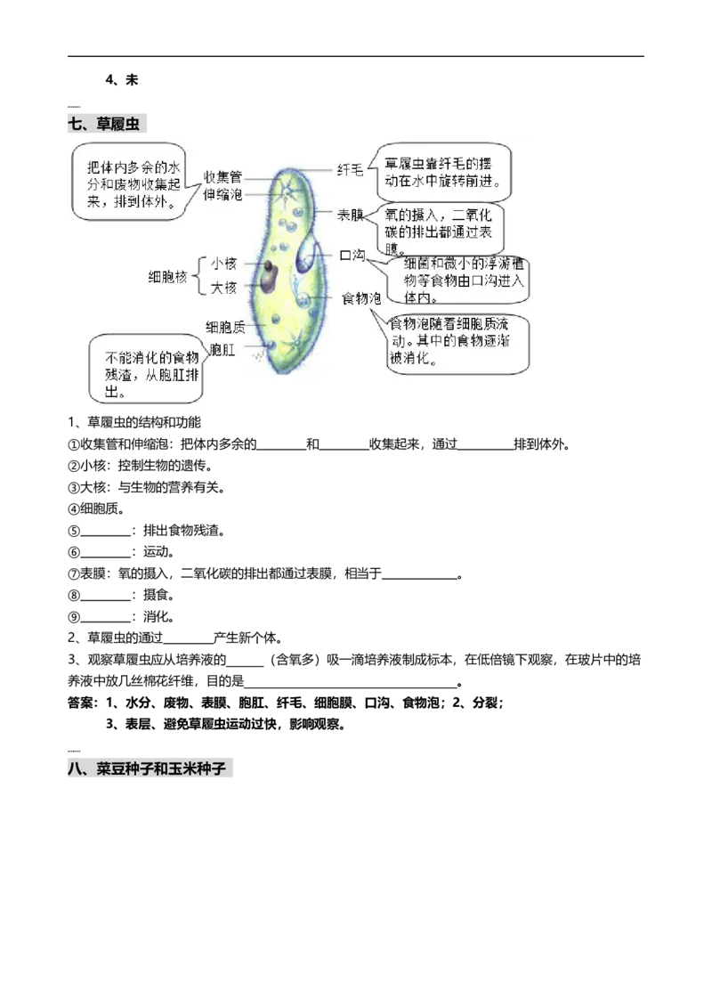 ❤初中生物重要识图填空速记50个_6生物中考复习_2024年中考复习资料_专项复习资料