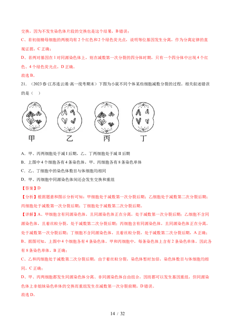 第四单元细胞的生命历程（测试）（解析版）_新高考复习资料_2024年新高考复习资料_一轮复习资料_完2024年高考生物一轮复习讲练测(课件+讲义+练习)（新高考）_单元测试
