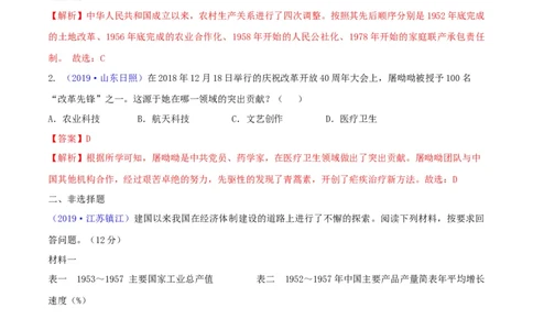专题03中国特色社会主义道路（测试)（解析版）_8历史中考复习_2023年中考复习资料_一轮复习_2023中考历史一轮复习学历案+教学设计+课件+测试+背诵清单(部编版)-----