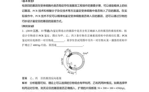 第十单元　专题突破10　综合PCR的基因工程问题_2025年新高考资料_一轮复习_2025大一轮复习讲义+课件（完结）_2025大一轮复习讲义生物教师用书Word版文档整书