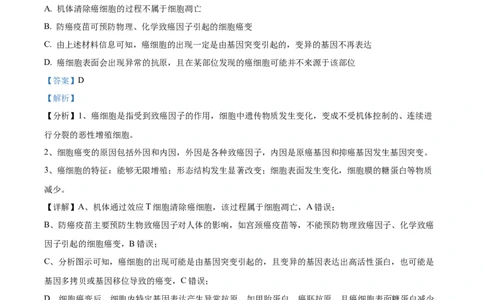 精品解析：2024届湖北省新高考全国Ⅰ卷模拟-生物试题（解析版）_生物高考模拟题_新高考_2024年_精品解析：2024届湖北省新高考全国Ⅰ卷模拟-生物试题