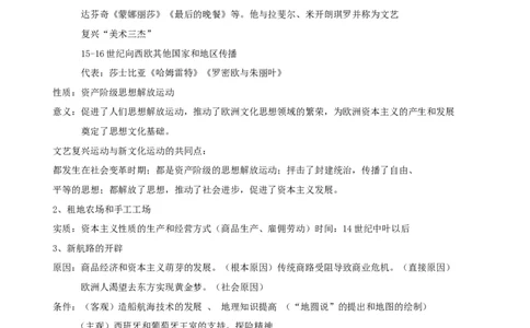 专题01走向近代（背诵清单）_8历史中考复习_2023年中考复习资料_一轮复习_2023中考历史一轮复习学历案+教学设计+课件+测试+背诵清单(部编版)-----_专题01走向近代（课件+测试+背诵清单）