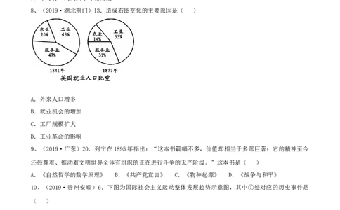 专题03工业革命和国际共产主义运动的兴起（测试）（原卷版）_8历史中考复习_2023年中考复习资料_一轮复习_2023中考历史一轮复习学历案+教学设计+课件+测试+背诵清单(部编版)-----