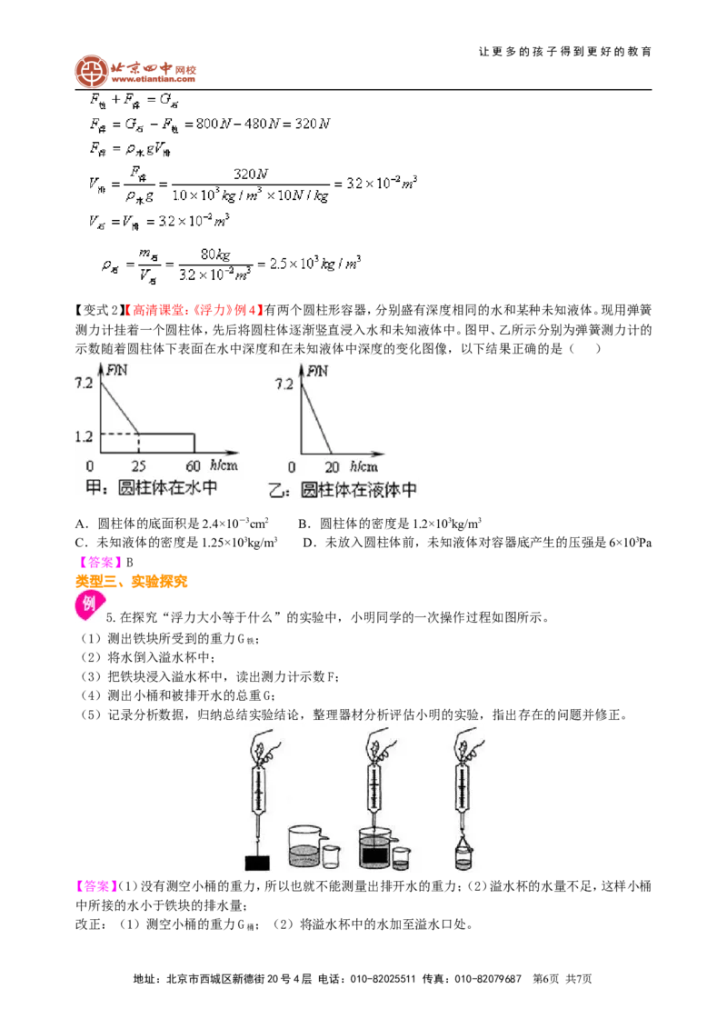 阿基米德原理(提高)知识讲解_初物_1初中物理_4初二物理人教版知识导学