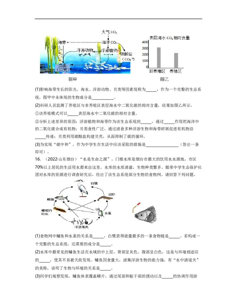 专题01生物和生物圈背诵清单+跟踪训练（学生版）_6生物中考复习_2023年中考复习资料_一轮复习_2023年中考生物一轮大单元复习过过过（全国通用）