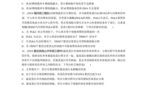 第四单元课时练19细胞的增殖_2025年新高考资料_一轮复习_2025大一轮复习讲义+课件（完结）_2025大一轮复习讲义生物学生用书Word版文档整书_2025一轮复习73练