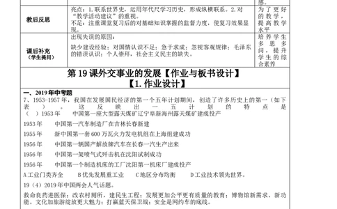 专题02社会主义制度的建立与社会主义建设的探索（教学设计)-2020年中考历史一轮复习学历案+课件+教学设计+测试+背诵清单（部编版）_8历史中考复习_2023年中考复习资料_一轮复习