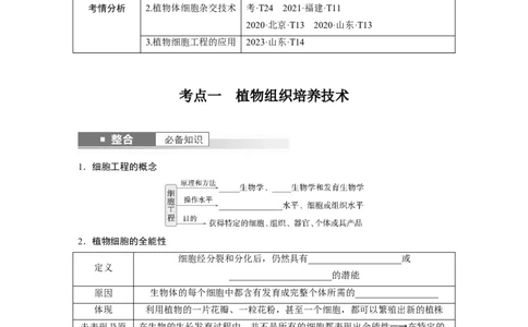 第十单元　第58课时　植物细胞工程_2025年新高考资料_一轮复习_2025大一轮复习讲义+课件（完结）_2025大一轮复习讲义生物学生用书Word版文档整书_2025大一轮复习讲义